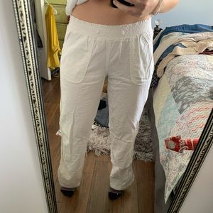 Sheer white “beach-y” pants